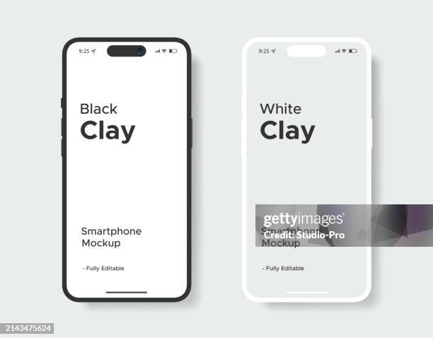 stockillustraties, clipart, cartoons en iconen met smartphone mockup clay vector design similar to iphone template - klei