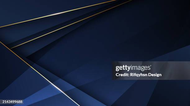 abstract elegant dark blue luxury background with gold line. modern futuristic background . - navy blue stock illustrations