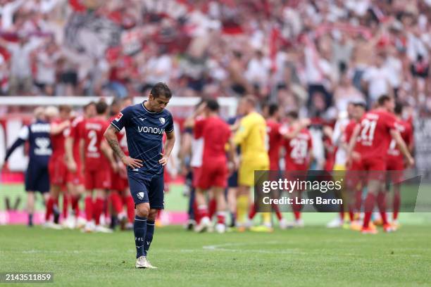 Cristian Gamboa of VfL Bochum looks dejected after the team's defeat in the Bundesliga match between 1. FC Köln and VfL Bochum 1848 at...