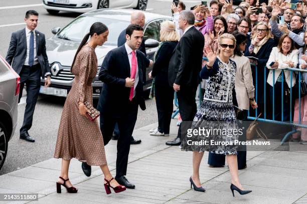 Infanta Elena , and her children, Froilan de Marichalar and Victoria Federicha de Marichalar , on their arrival at the wedding of the mayor of...