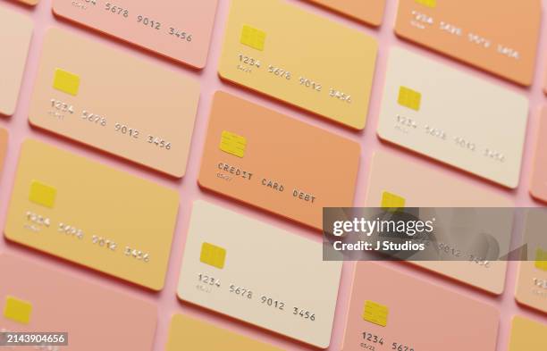 credit card debt concept - kreditkarten stock-fotos und bilder