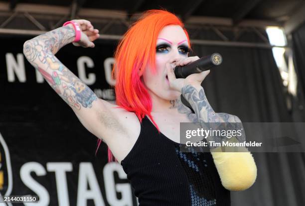 Jeffree Star performs during the Vans Warped tour at Pier 30/32 on June 27, 2009 in San Francisco, California.