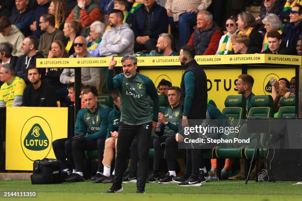 David Wagner, Manager of Norwich City during the Sky Bet Championship match between Norwich City and Ipswich Town at Carrow Road on April 06, 2024 in...