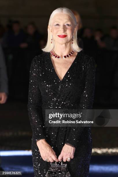 Helen Mirren is seen at the Dolce&Gabbana 40th Anniversary party on April 06, 2024 in Milan, Italy.