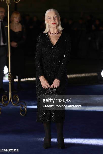 Helen Mirren is seen at the Dolce&Gabbana 40th Anniversary party on April 06, 2024 in Milan, Italy.