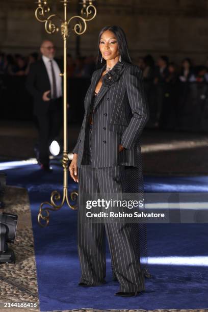 Naomi Campbell is seen at the Dolce&Gabbana 40th Anniversary party on April 06, 2024 in Milan, Italy.