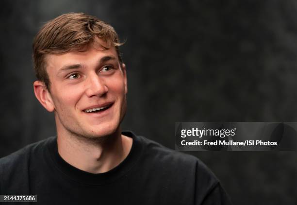 Jack Draper of Great Britain is photographed during a Tennis Channel player portrait video shoot before the start of the 2024 BNP Paribas Open at...