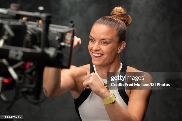 Maria Sakkari of Greece is photographed during a Tennis Channel player portrait video shoot on Day 1 of the 2024 BNP Paribas Open at Indian Wells...