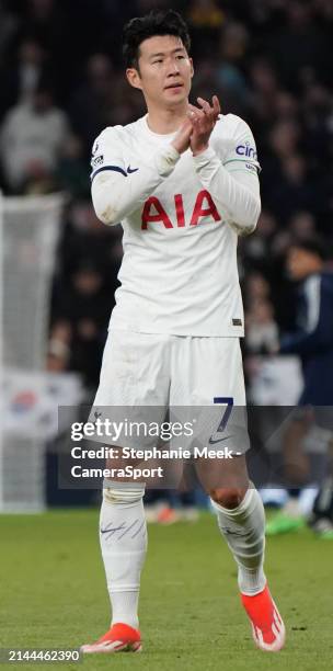 Tottenham Hotspur's Son Heung-Min during the Premier League match between Tottenham Hotspur and Nottingham Forest at Tottenham Hotspur Stadium on...