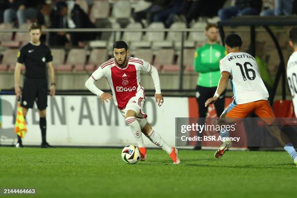 Oualid Agougil of Jong Ajax during the Dutch Keuken Kampioen Divisie match between Jong Ajax and FC Den Bosch at Sportpark de Toekomst on April 8,...