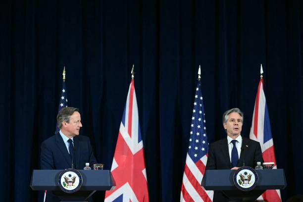 DC: Secretary Of State Antony  Blinken Meets With UK Foreign Secretary David Cameron At The State Department