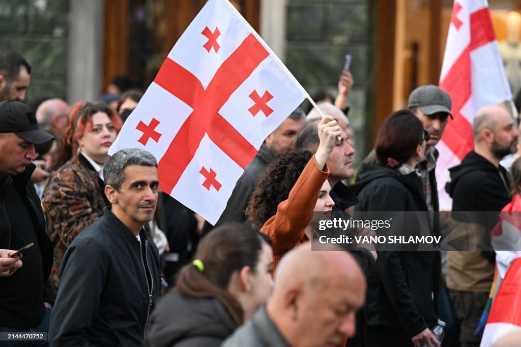 Georgia Rights Georgians march to protest a repressive