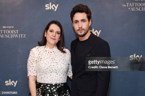 Melanie Lynskey and Jonah Hauer-King attend the Gala Screening of Sky Original "The Tattooist Of Auschwitz" at BAFTA on April 9, 2024 in London,...