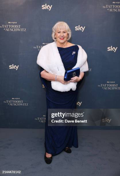 Heather Morris attends the Gala Screening of Sky Original "The Tattooist Of Auschwitz" at BAFTA on April 9, 2024 in London, England. "The Tattooist...