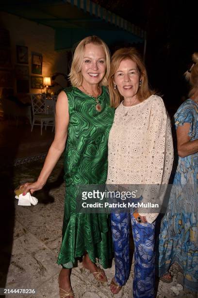 Kim Charlton and Anne Foxley attend Kim & Greg Dryer host Cocktails & Musica Cubana at Private Residence on April 6, 2024 in Palm Beach, Florida.