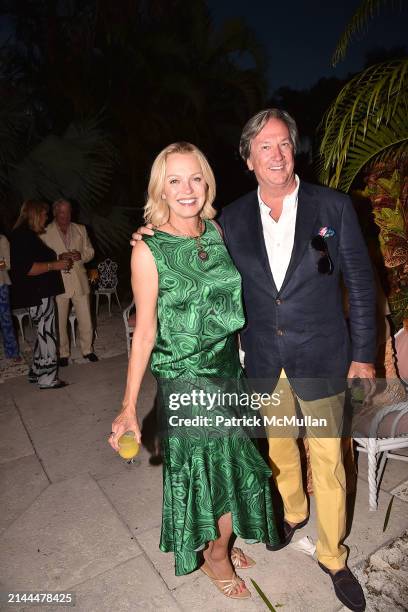 Kim Charlton and Tom Shaffer attend Kim & Greg Dryer host Cocktails & Musica Cubana at Private Residence on April 6, 2024 in Palm Beach, Florida.