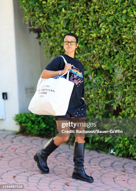 Karrueche Tran is seen arriving to the CLD Pre-Coachella Festival House 2024 on April 09, 2024 in Beverly Hills, California.