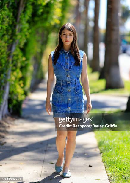 Caylee Cowan is seen arriving to the CLD Pre-Coachella Festival House 2024 on April 09, 2024 in Beverly Hills, California.