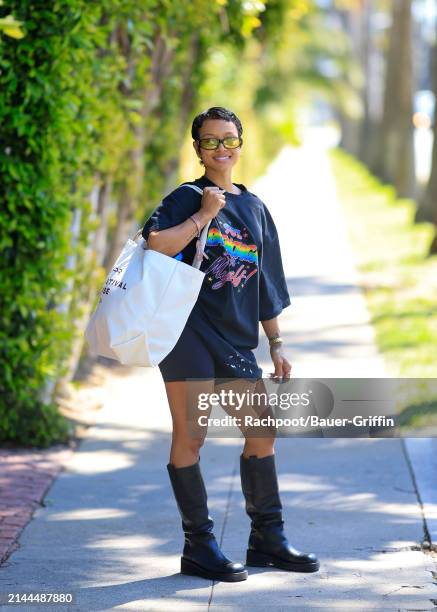 Karrueche Tran is seen arriving to the CLD Pre-Coachella Festival House 2024 on April 09, 2024 in Beverly Hills, California.