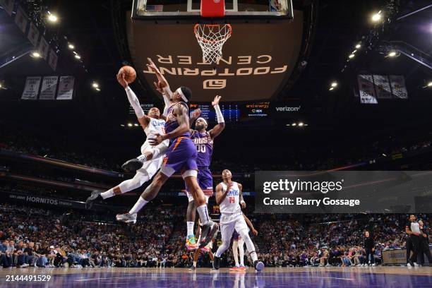 Russell Westbrook of the LA Clippers goes to the basket during the game on April 9, 2024 at Footprint Center in Phoenix, Arizona. NOTE TO USER: User...