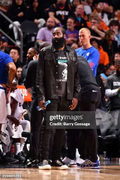 Russell Westbrook of the LA Clippers looks on during the game on April 9, 2024 at Footprint Center in Phoenix, Arizona. NOTE TO USER: User expressly...