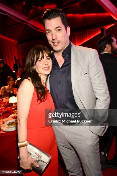 Zooey Deschanel and Jonathan Scott at the Fashion Trust U.S. 2024 Awards held on April 9, 2024 in Beverly Hills, California.