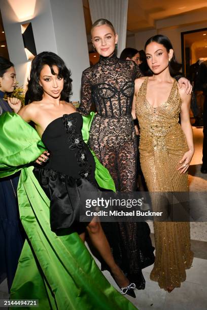 Liza Koshy, Kelsea Ballerini and Inanna Sarkis at the Fashion Trust U.S. 2024 Awards held on April 9, 2024 in Beverly Hills, California.