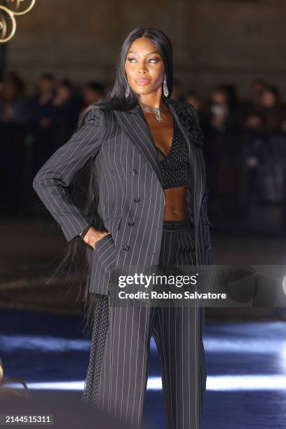 Naomi Campbell is seen at the Dolce&Gabbana 40th Anniversary party on April 06, 2024 in Milan, Italy.