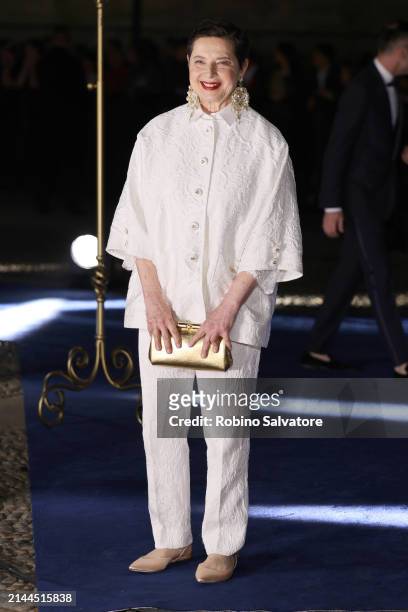 Isabella Rossellini is seen at the Dolce&Gabbana 40th Anniversary party on April 06, 2024 in Milan, Italy.