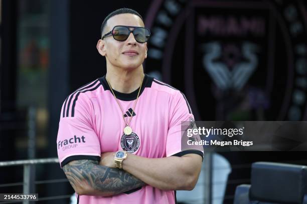 Daddy Yankee is seen before a game between the Colorado Rapids and Inter Miami at DRV PNK Stadium on April 06, 2024 in Fort Lauderdale, Florida.
