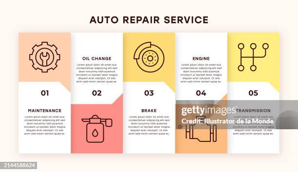 auto repair service infographic design - piston stock illustrations