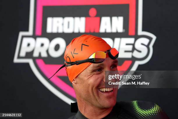 Braden Currie of New Zealand looks on prior to competing in the 2024 IRONMAN 70.3 Oceanside on April 06, 2024 in Oceanside, California.