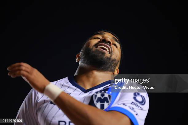 Rodrigo Aguirre of Monterrey reacts during the 14th round match between Cruz Azul and Monterrey as part of the Torneo Clausura 2024 Liga MX at...