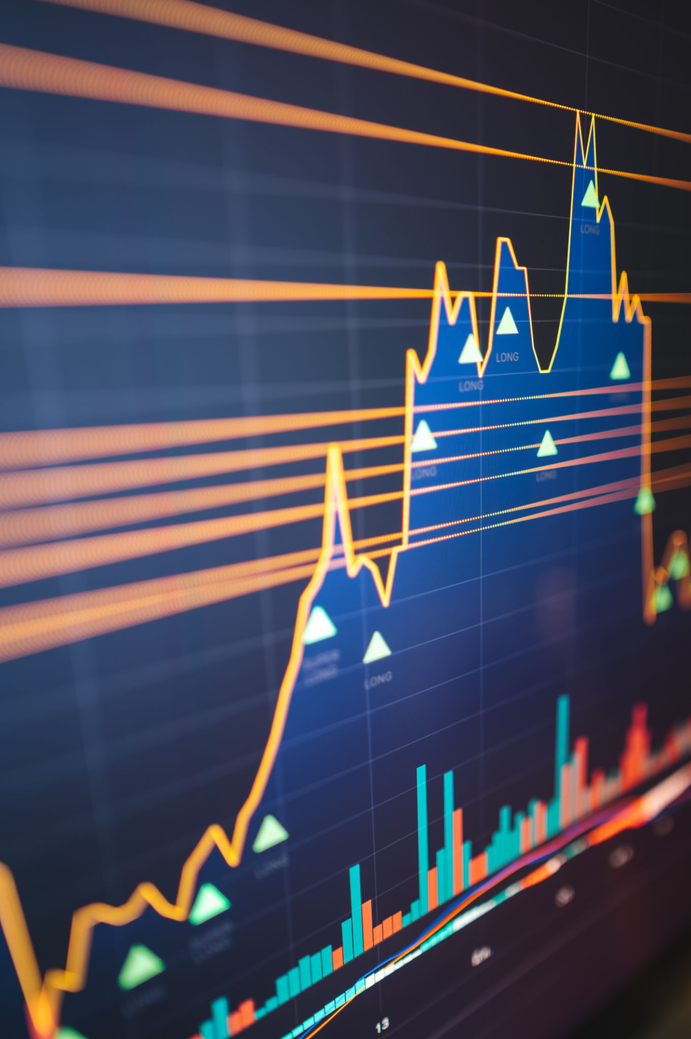 Millennial and Gen Z analysis stockmarket chart in tablet and computer for investment Millennial and Gen Z analysis stockmarket chart in tablet and computer for investment