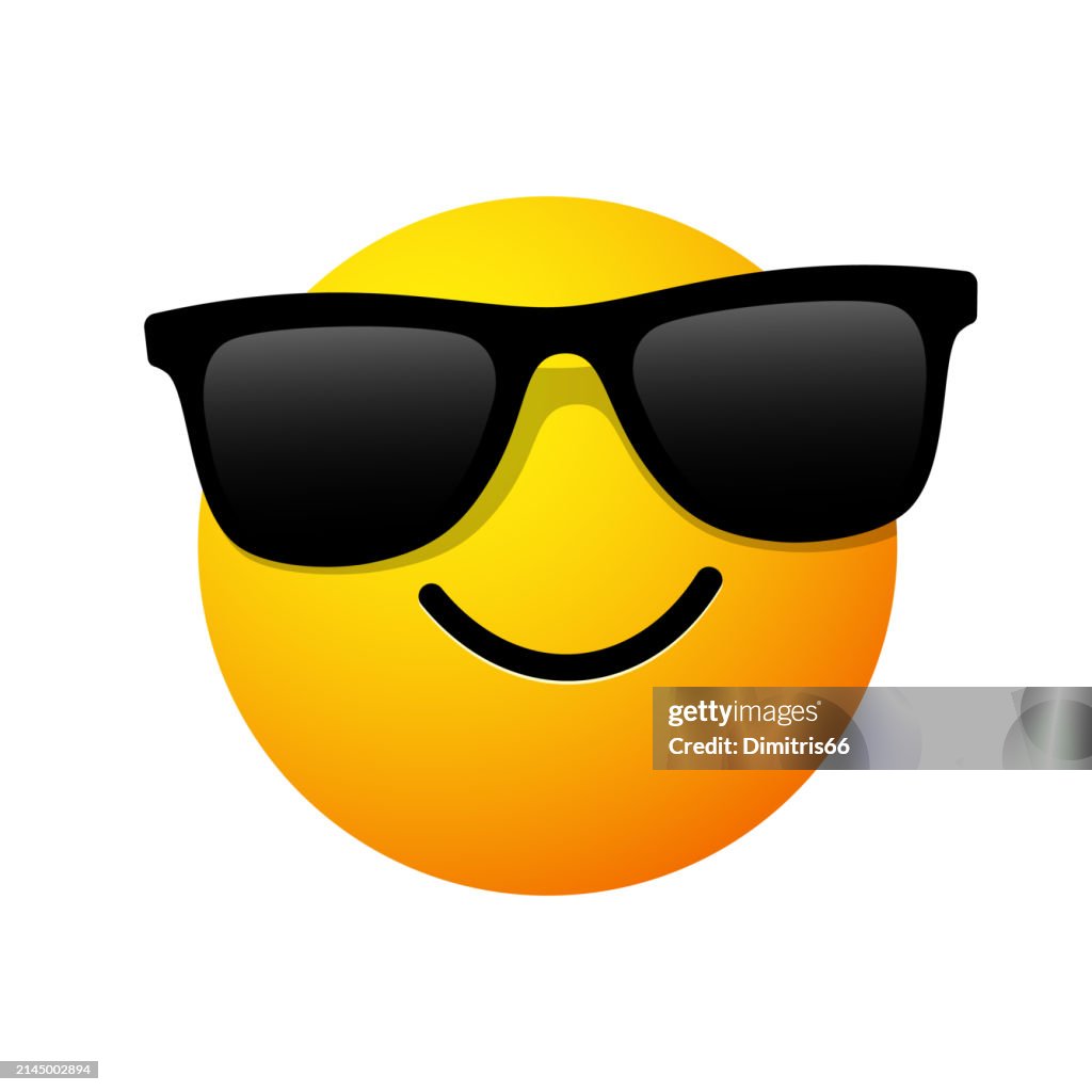 Smilly emoticon with sunglasses