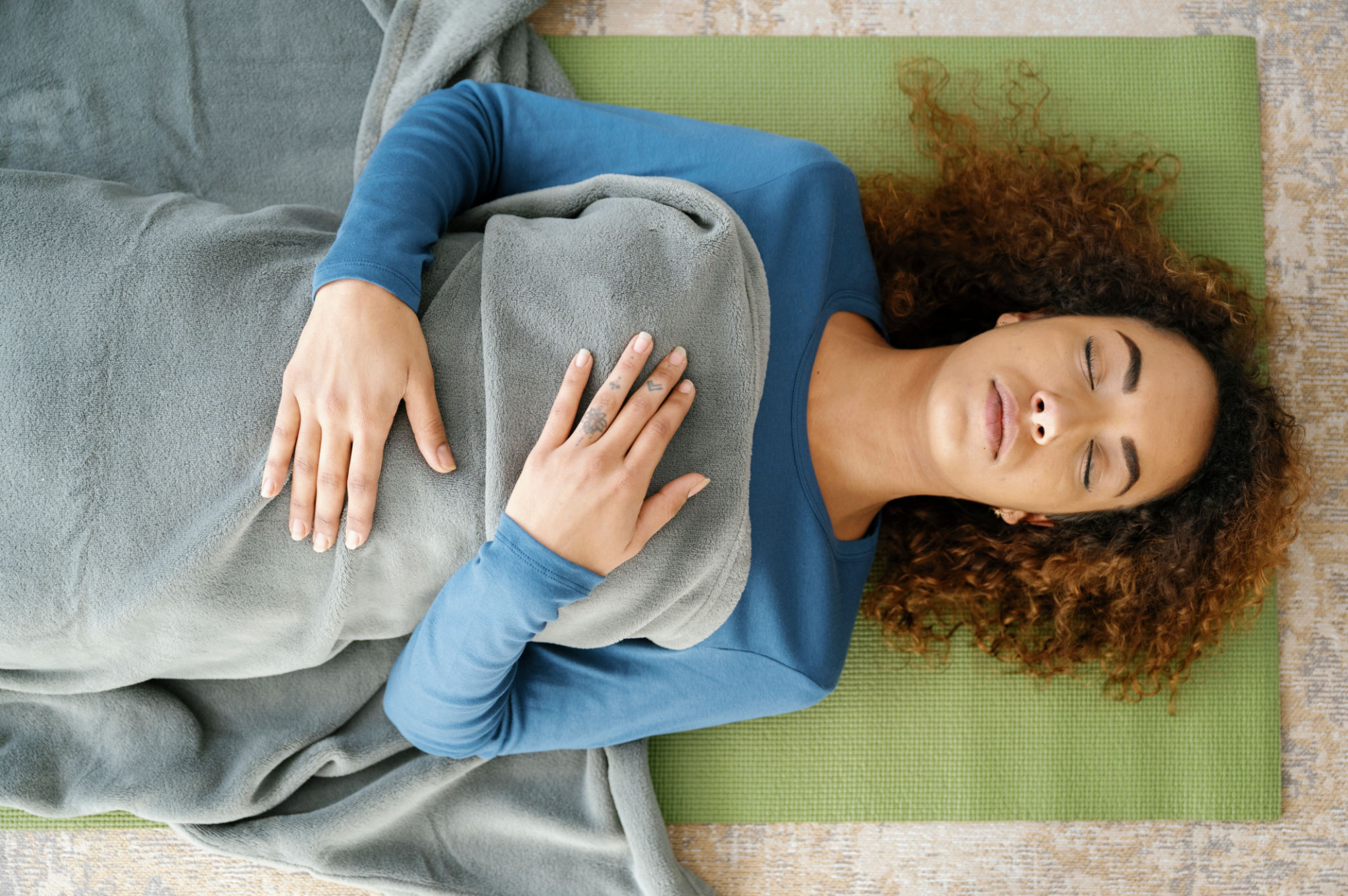 beautiful Woman doing yoga, meditation at home beautiful Woman doing yoga, meditation at home