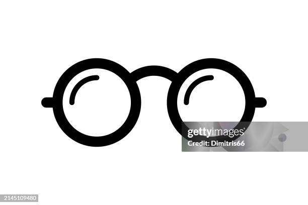 ilustraciones, imágenes clip art, dibujos animados e iconos de stock de icono de gafas con trazo editable - gafas