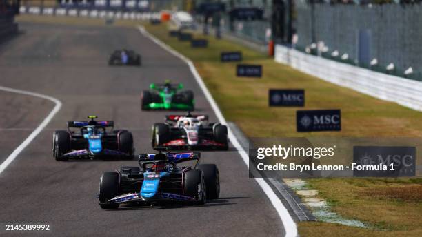 Esteban Ocon of France driving the Alpine F1 A524 Renault on track during the F1 Grand Prix of Japan at Suzuka International Racing Course on April...