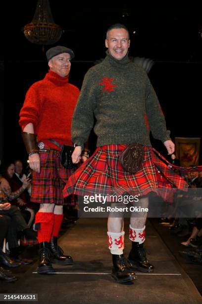 Models walk the runway at the Dressed To Kilt 2024 fashion show at Exhibition Place on April 06, 2024 in Toronto, Ontario.