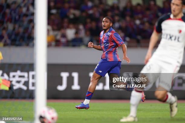 Of FC TOKYO in action the J.LEAGUE MEIJI YASUDA J1 7th Sec. Match between FC Tokyo and Kashima Antlers at National Stadium on April 07, 2024 in...