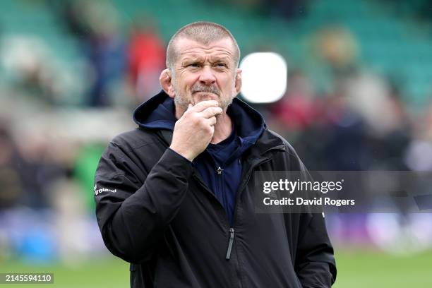 Graham Rowntree, Munster Director of Rugby looks on prior to the Investec Champions Cup Round Of 16 match between Northampton Saints and Munster...