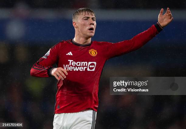 Rasmus Hojlund of Manchester United during the Premier League match between Chelsea FC and Manchester United at Stamford Bridge on April 04, 2024 in...