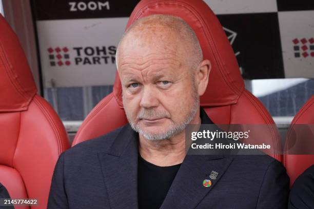 Per-Mathias Hoegumo,coach of Urawa Red Diamonds looks on prior to the J.LEAGUE MEIJI YASUDA J1 7th Sec. Match between Urawa Red Diamonds and Sagan...