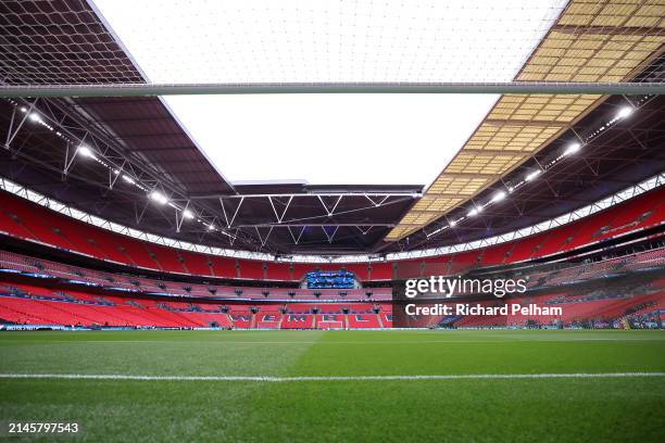 General view inside the stadium prior to the Bristol Street Motors Trophy Final between Peterborough United and Wycombe Wanderers at Wembley Stadium...
