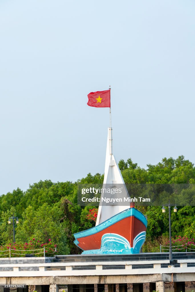 Boat symbol of Ca Mau Cape, Ca Mau Cape National Park, Ca Mau province