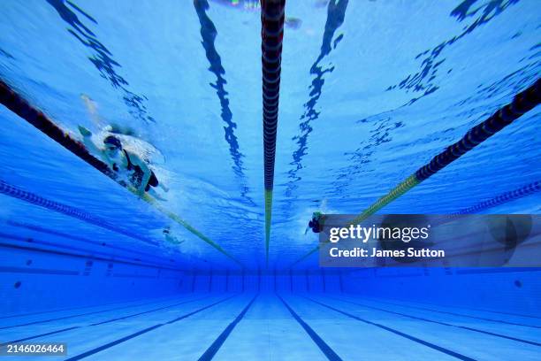 General view during the Women's 800m freestyle heats during day six of the British Swimming Championships 2024 at London Aquatics Centre on April 07,...