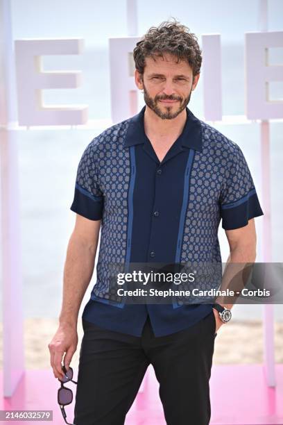 Arnaud Binard attends the "Brocéliande" Photocall during the 7th Canneseries International Festival on April 07, 2024 in Cannes, France.