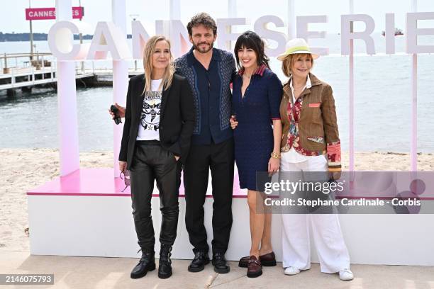 Catherine Marchal, Arnaud Binard, Nolwenn Leroy and Marie-Anne Chazel attend the "Brocéliande" Photocall during the 7th Canneseries International...