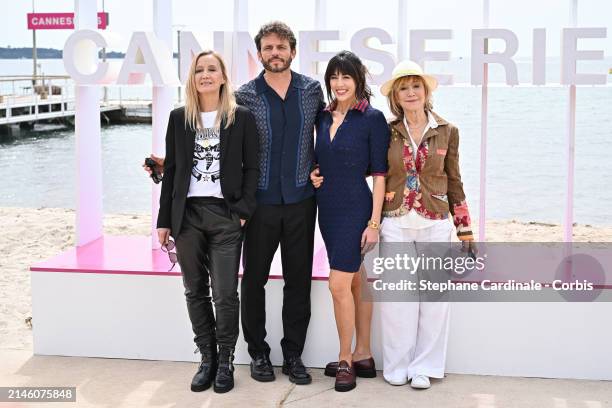 Catherine Marchal, Arnaud Binard, Nolwenn Leroy and Marie-Anne Chazel attend the "Brocéliande" Photocall during the 7th Canneseries International...