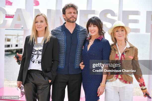 Catherine Marchal, Arnaud Binard, Nolwenn Leroy and Marie-Anne Chazel attends the "Brocéliande" Photocall during the 7th Canneseries International...